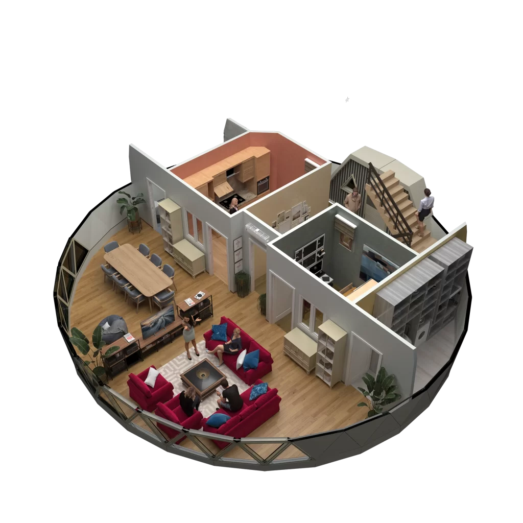 Modular Dome Earthquake Resistant Merih Type Steel Dome House Turkey Duplex Floor Plan 5