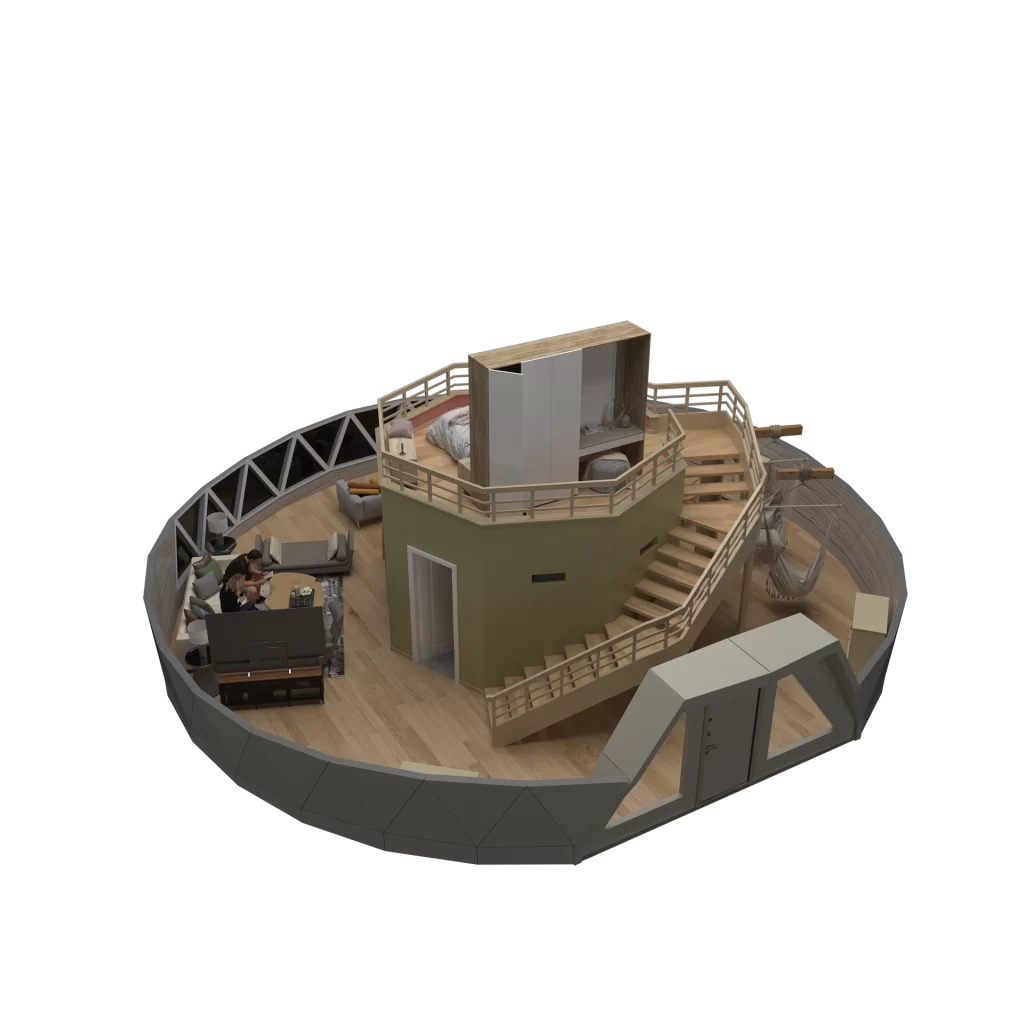 Modular Dome Earthquake Resistant Merih Type Steel Dome House Turkey Floor Plan 3